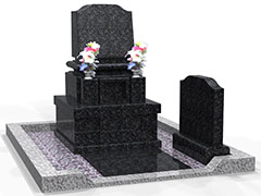 洋型墓石 インド産黒御影石